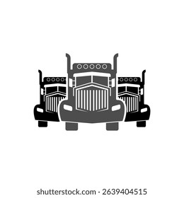 Semi Truck icon. Big truck icon isolated on white background