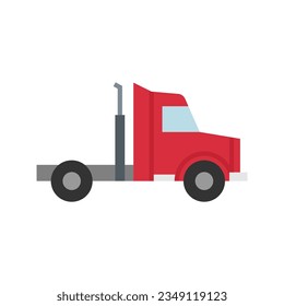 Semi truck icon. Classic tractor truck. Truck with sleeper cab and fifth wheel. Vector illustration.