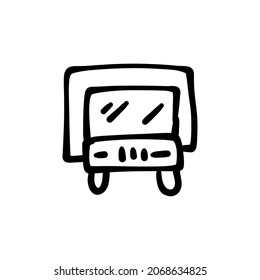icono de semi-camión en vector. Logotipo - Doodle