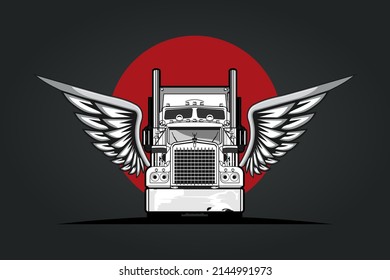 semi truck illustration design vector	