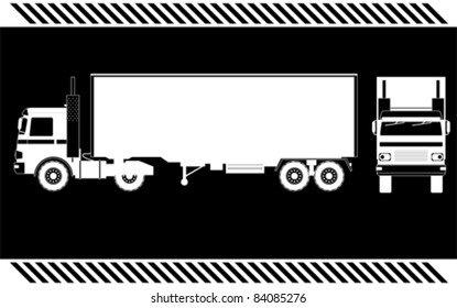 Semi truck, isolated