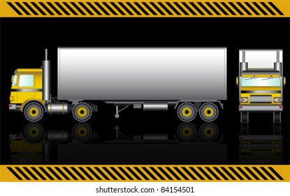 Semi truck, isolated
