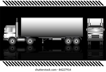 Semi truck, isolated