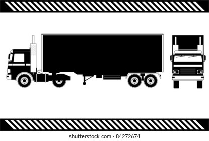 Semi truck, isolated