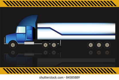 Semi truck, isolated