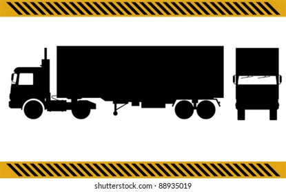Semi truck, isolated