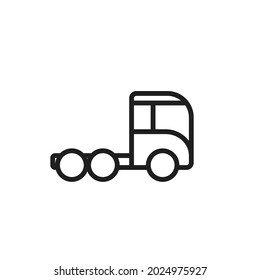 Semi Truck Line Icon. Cargo Transportation And Tractor Trailer Symbol. Isolated Vector Image In Simple Style