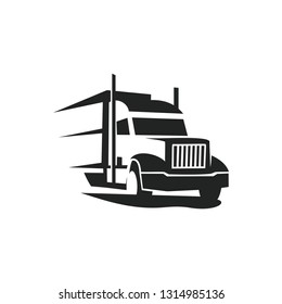 semi truck logo black and white