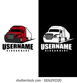 semi truck logo design vector
