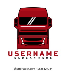 semi truck logo design vector