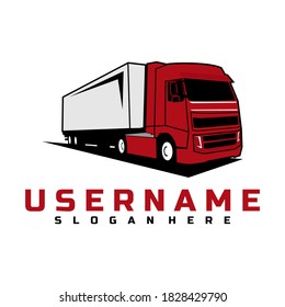 semi truck logo design vector