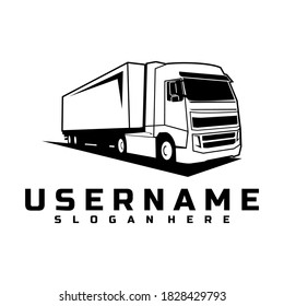 semi truck logo design vector