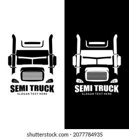 semi truck logo design vector	