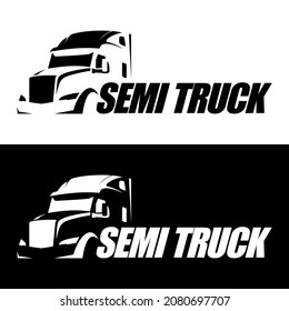 semi truck logo design vector	