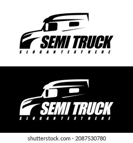 semi truck logo design vector