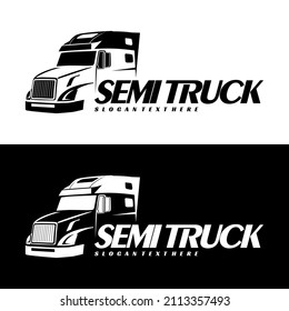 semi truck logo design vector	