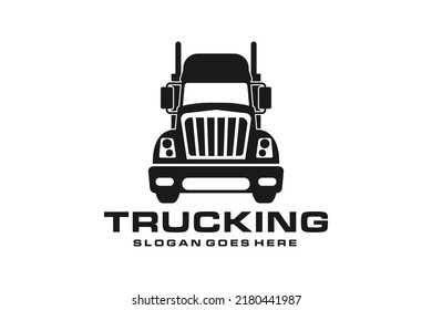 semi truck logo design vector,