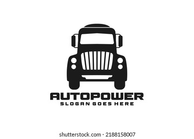 semi truck logo design vector