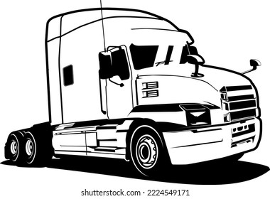 semi truck logo design vector