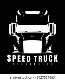 semi truck logo design vector	