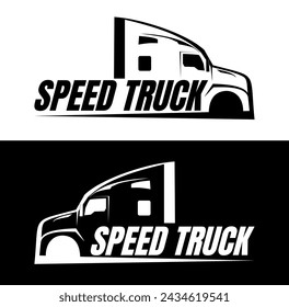 semi truck logo design vector