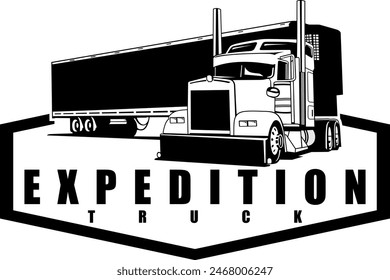 semi truck logo design vector