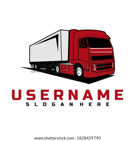 semi truck logo design vector