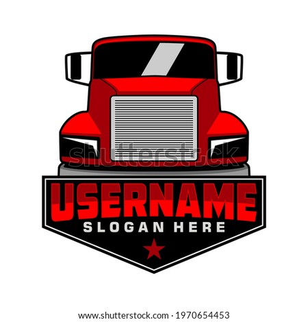 semi truck logo design vector