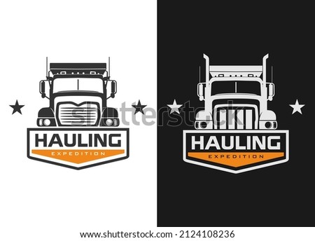 semi truck logo design vector