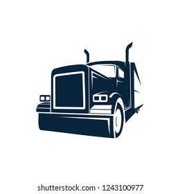 semi truck monster logo template or icon