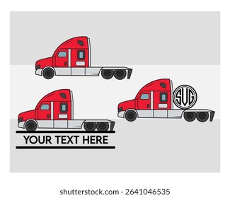
Semi Truck, Semi Truck Silhouette, Truck, US Trucker, American Trucker, Truck Monogram, Split Monogram, Circle Monogram