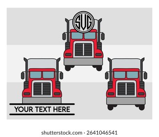 
Semi Truck, Semi Truck Silhouette, Truck, US Trucker, American Trucker, Truck Monogram, Split Monogram, Circle Monogram