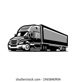 Semi Truck Trailer 18 wheeler vector isolated