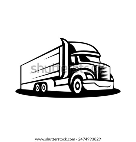 Semi Truck Trailer vector isolated.