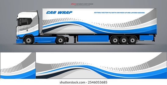 semicaminhão e reboque envoltório projeto de livery. vetor arquivo impressão abaixo