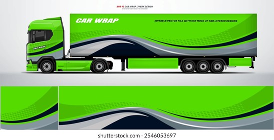 semi truck and trailer wrap livery design. vector file printing below