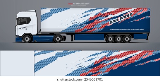 semi truck and trailer wrap livery design. vector file printing below