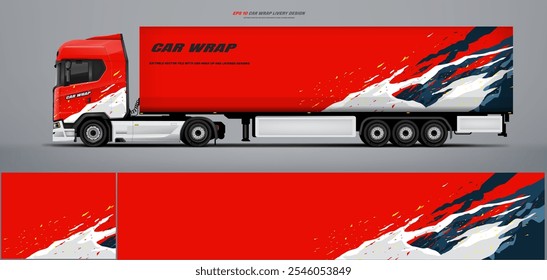 semi truck and trailer wrap livery design. vector file printing below
