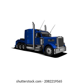 Semi Truck Vector Front View