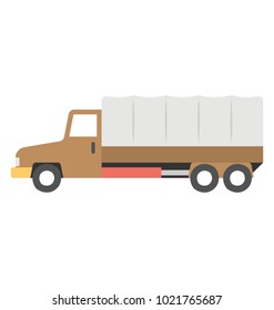 
Semi truck vector icon in flat design 
