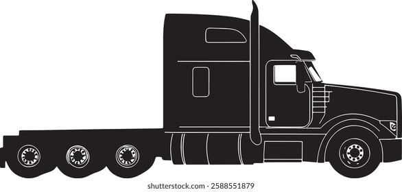 Semi Truck Vector Illustration Isolated on White Background