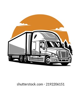 Semi Truck vector illustration. Premium Trucking illustration