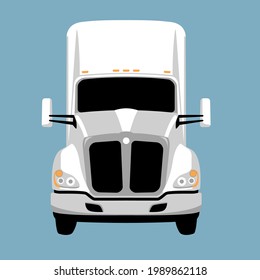 semi truck, vector illustration,flat style, front view