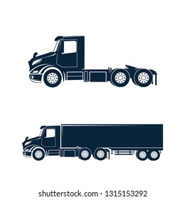 semi truck vector side view
