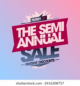 Semi-annual sale massive discounts vector web banner template
