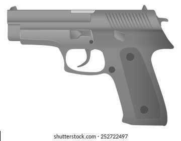Semi-automatic gun - vector illustration