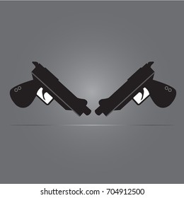 Semi-automatic twin guns with simple vector design - War of concept