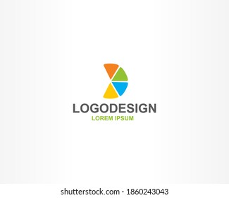 plantilla de diseño de logotipo de semicírculo y vectores coloridos