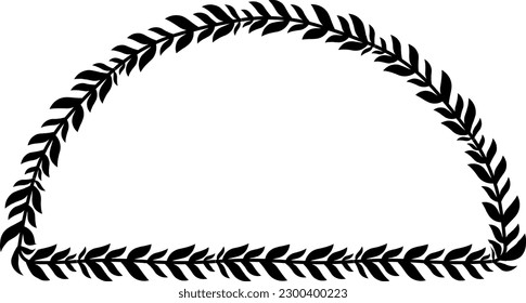 Semiround Frame Flower marco hoja de marco trama imagen vectorial marco floral decoración romántica decoración romántica felicitaciones aniversario de boda cumpleaños año nuevo Navidad