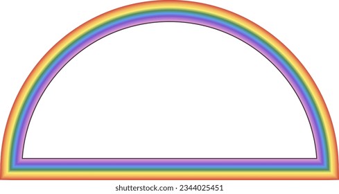 Semicircle Frame Rainbow frame spectrum colorful color gradient photo frame borders background element decoration creative design ornamental borders isolated celebration